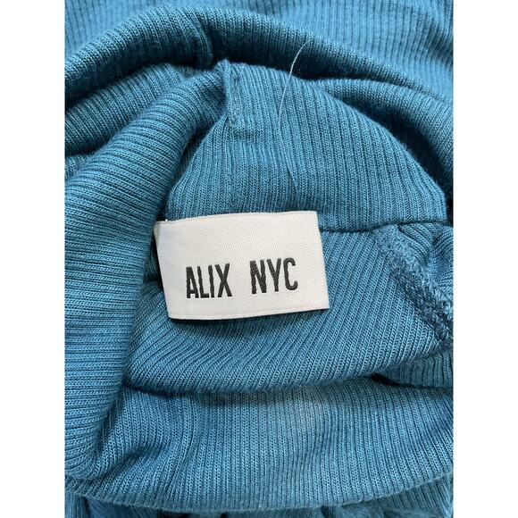 Alix Nyc 'Clarkson' Blue Turtleneck Front Cut Out Midi Dress Size XS - Picture 4 of 5